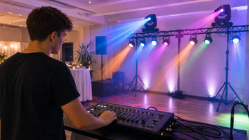 Beginner using a DMX controller to control colorful stage lights