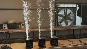 Cold spark machines test firing on workbench