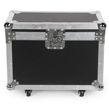 UKING ZQ16049/ZQ16050 small black flight case with silver trim, latch, and wheels.
