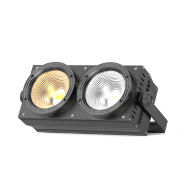 UKING ZQ01496 PAR light with dual warm and cold white LEDs, black aluminum body.