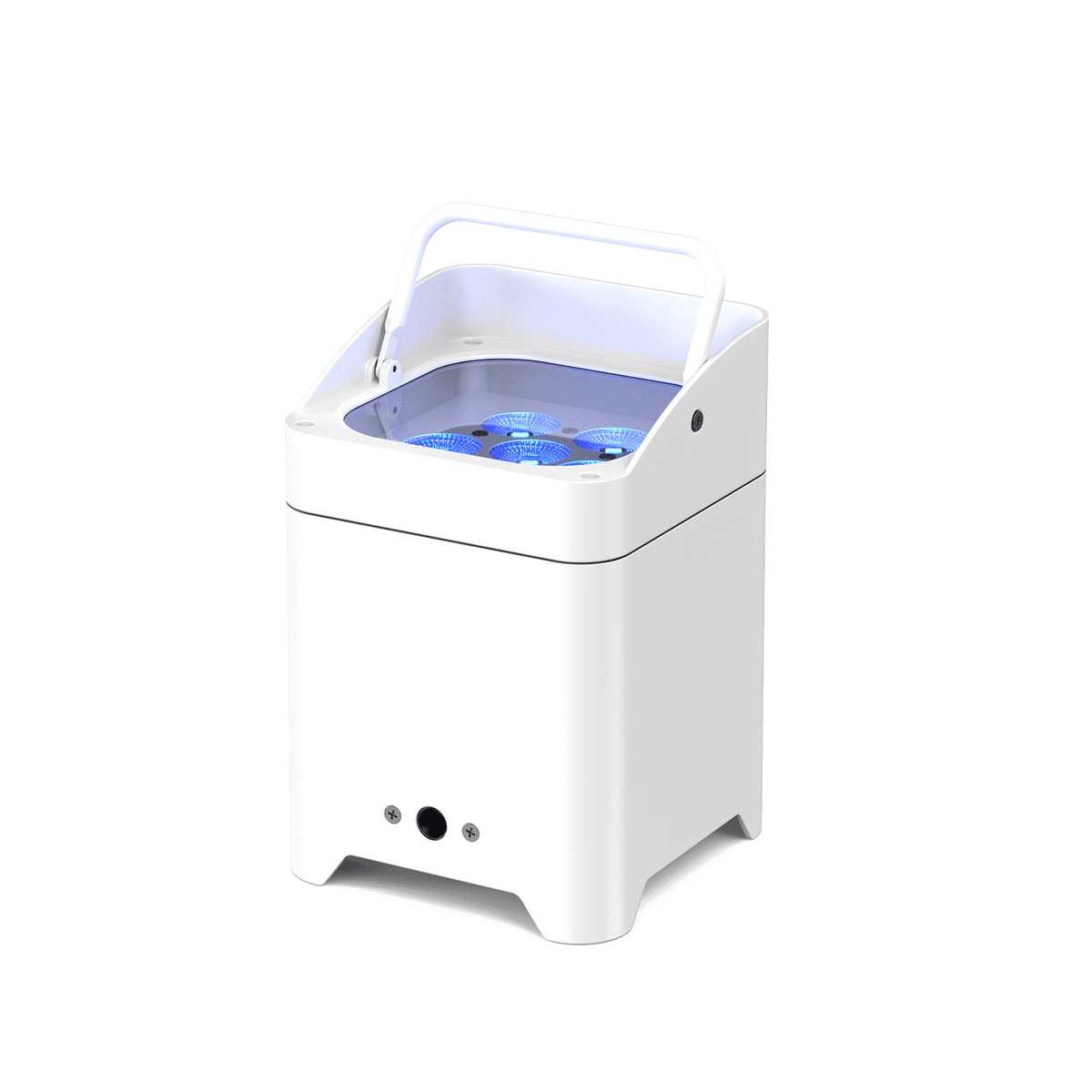 UKING ZQ01528 MOBILEPWR™ PAR LIGHT, white, with internal blue LEDs and handle.