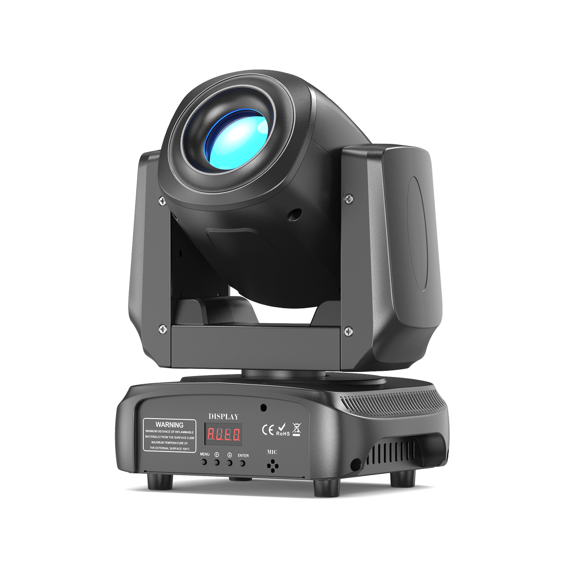 Black UKING ZQ02011 85W LED moving head stage light with blue beam, CE RoHS