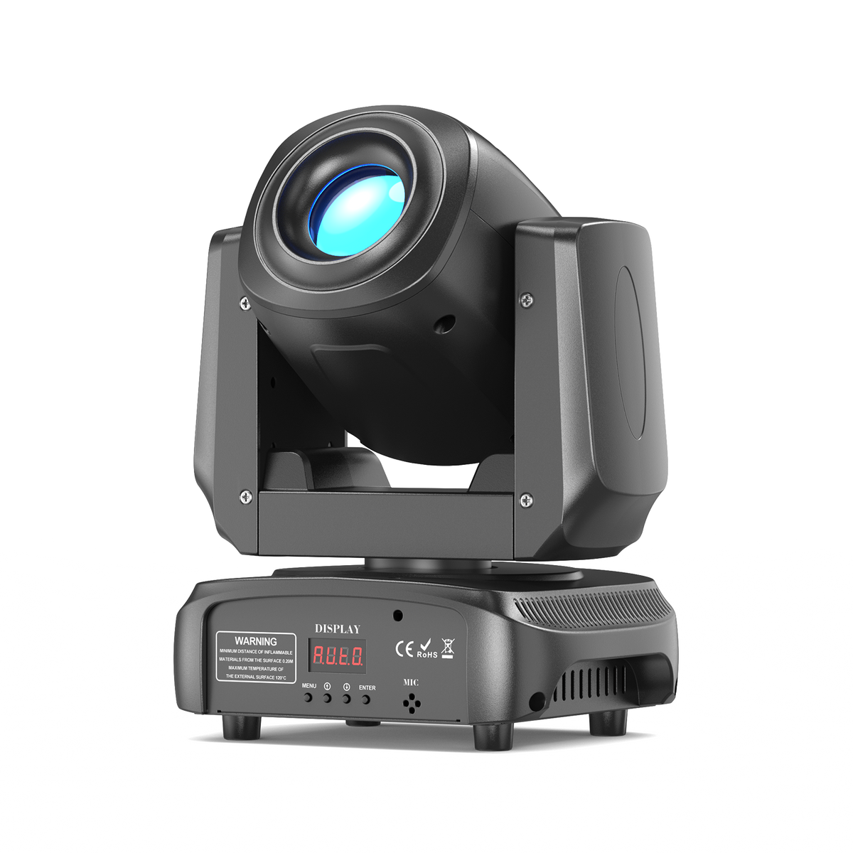 Black UKING ZQ02011 85W LED moving head stage light with blue beam, CE RoHS