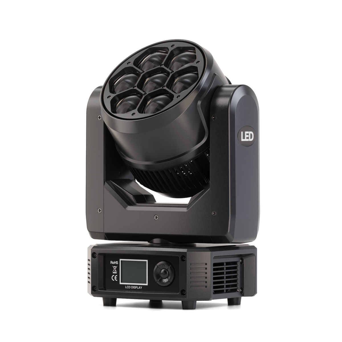 ZQ02356 moving head light with seven front lenses