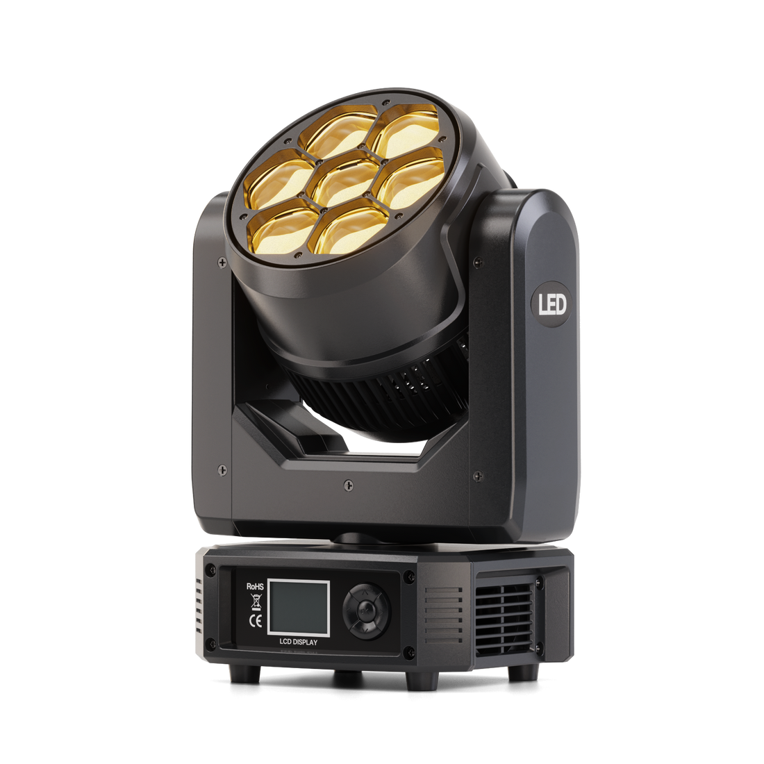 ZQ02356 moving head light with seven front lenses
