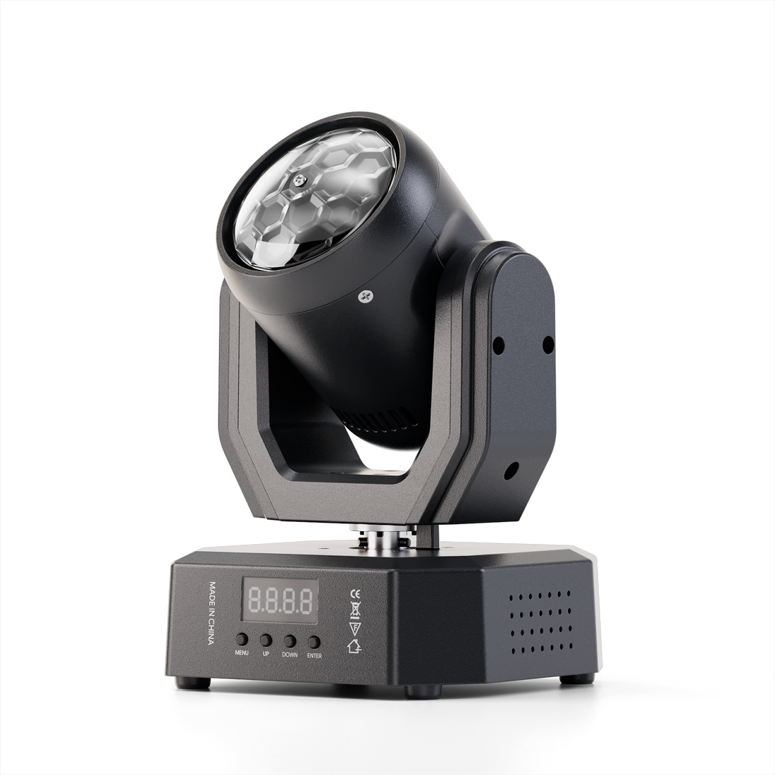 Black compact moving head light for DJ and stage lighting