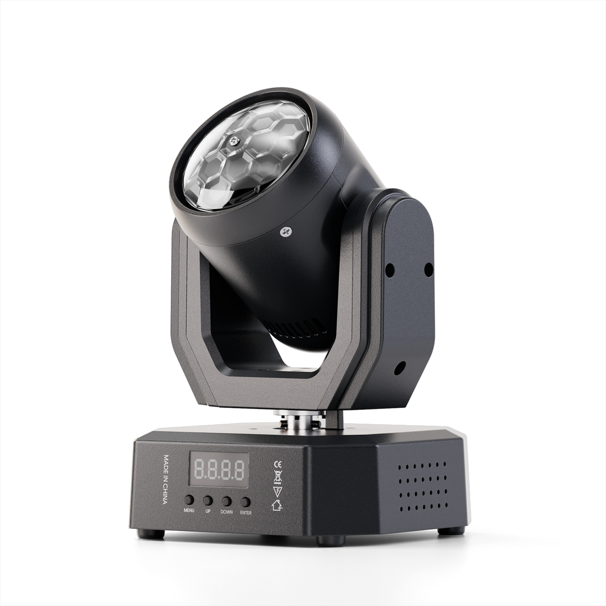 Black compact moving head light for DJ and stage lighting