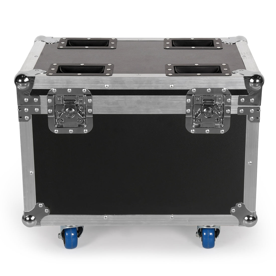 UKING ZQ02229 small flight case for moving head lights, black with wheels.