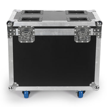 UKING ZQ02367 small black flight case, reinforced metal edges, latches, handles, wheels.