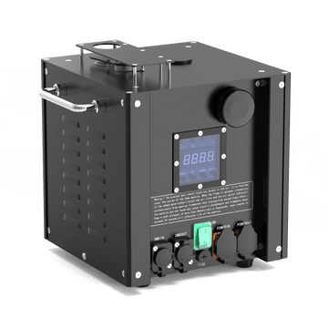 UKING ZQ16030 cold spark machine, black professional stage lighting with DMX and remote control.